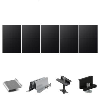 Fixasun - Kit de fixation sur bac acier - 1 ligne de 5 panneaux Portrait