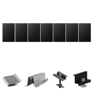 Fixasun - Kit de fixation sur bac acier - 1 ligne de 7 panneaux Portrait