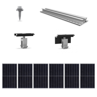 Kit de fixation sur bac acier - 1 ligne de 6 panneaux en portrait 2.0