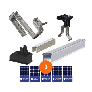 ESDEC - Kit de fixation tuiles - 1x5 panneaux en portrait ou paysage