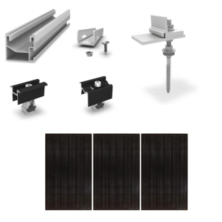 K2 Systems - Kit de fixation fibrociment - 1x5 panneaux portrait ou paysage