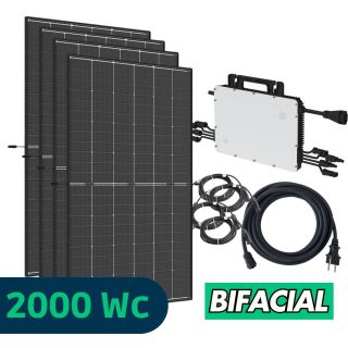 Kit Solaire Plug And Play Autoconsommation 2000W, Bifacial, DMEGC, Hoymiles, Sans fixations