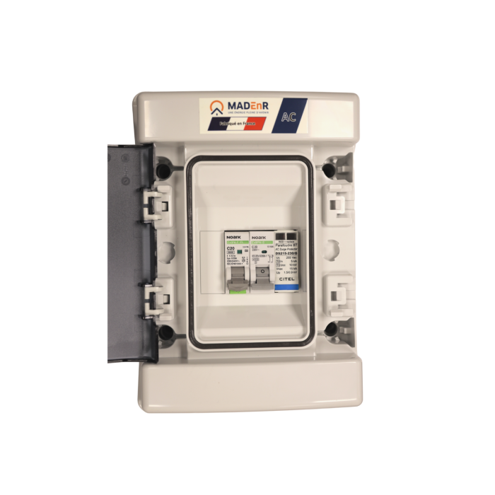 MadENR - Coffret de protection AC 3 à 3,68kW - 20A - avec parafoudre - monophasé main product photo