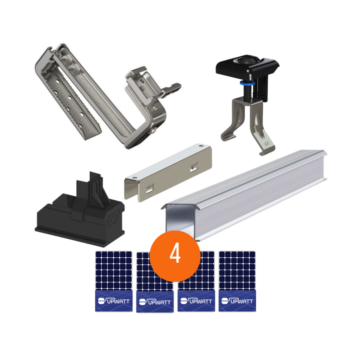 ESDEC - Kit de fixation tuiles - 1x4 panneaux en portrait ou paysage main product photo