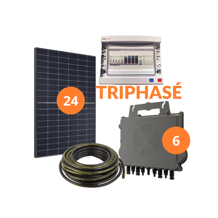 Kit solaire autoconsommation de 2 à 12kW - micro-onduleur - triphasé main product photo