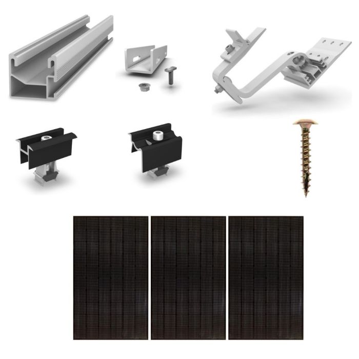 K2 Systems - Kit de fixation tuiles - 1x 3 panneaux en portrait main product photo