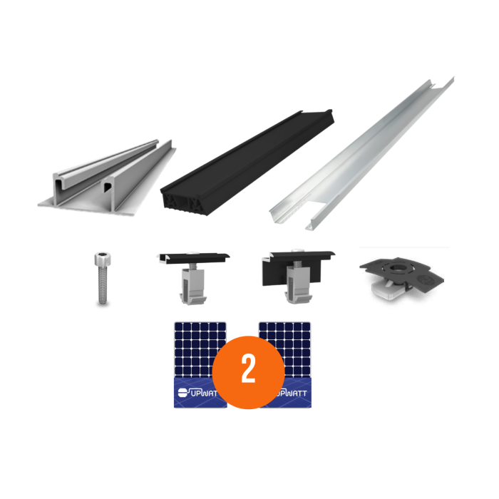 K2 Systems - Kit de fixation sol plat - 2 x 1 panneaux en paysage main product photo
